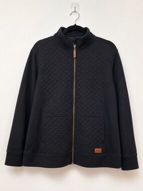 L.L Bean Quilted Zip Up Jacket Black Plus Size 3X Cozy Athleisure